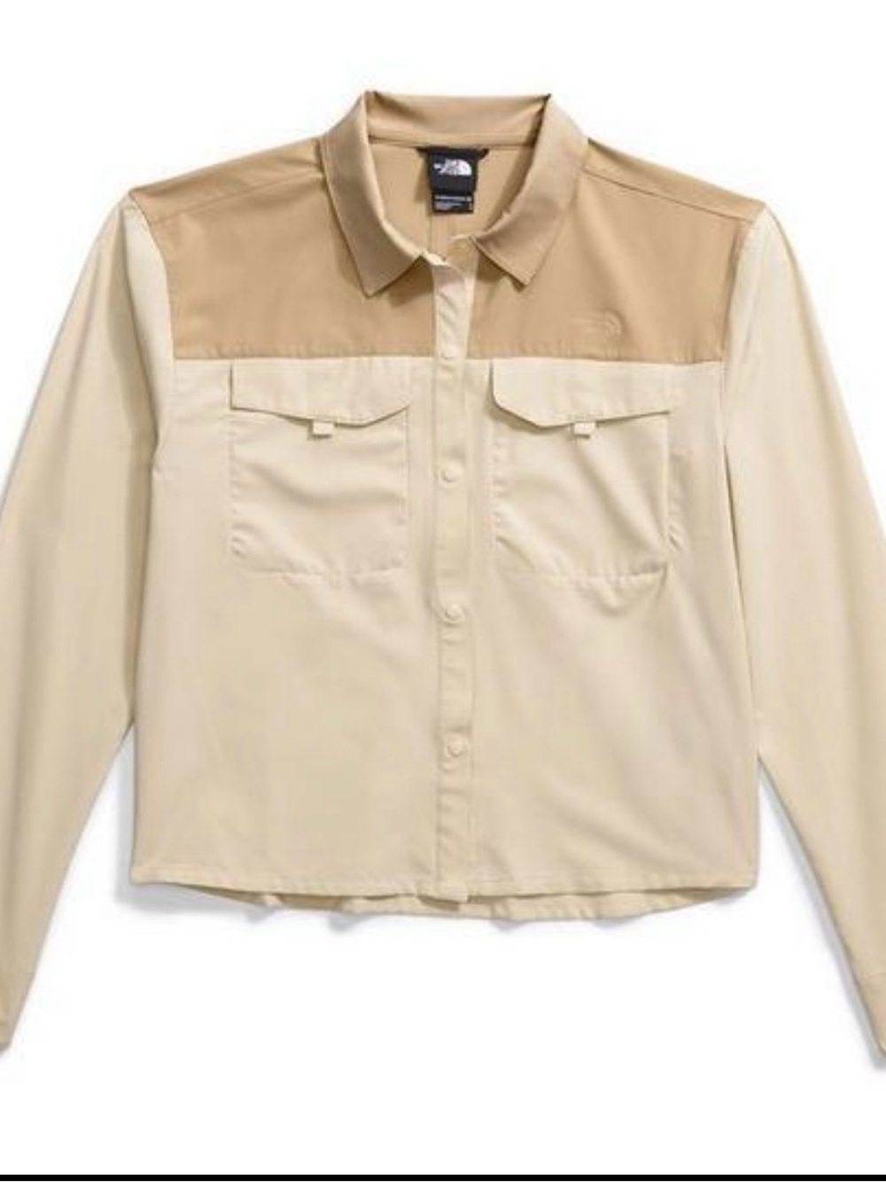 The North Face Women's Two-Tone Cream and Tan Snap front Utility Shirt
